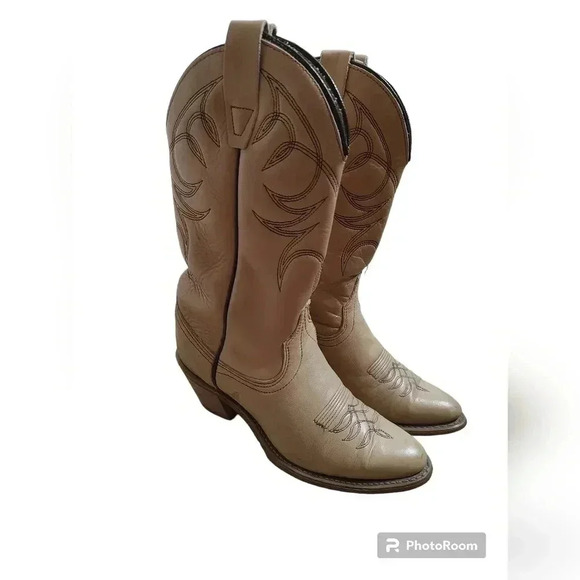 Wrangler Tan Western Heel Boots Womens US SZ  5 M - Picture 1 of 6